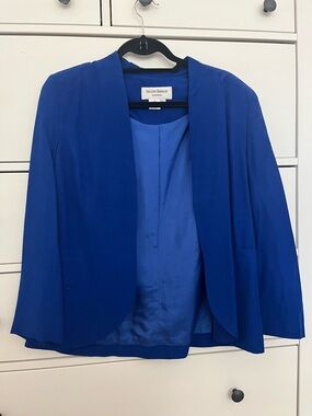 Helene Berman Cobalt Blue Open-Front Blazer